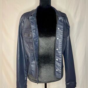 Kut from the Kloth Nacy Blue Pleather Jacket